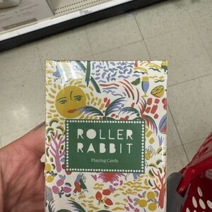 Roller Rabbit Multicolor Illustrated Playing Cards with Green Logo